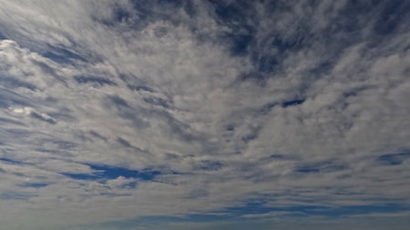 nebulosity rare beautiful white cumulus in the summertime sky - photo of nature