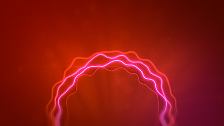 cute pink and red twinkling volumetric figures backdrop - abstract 3D illustration