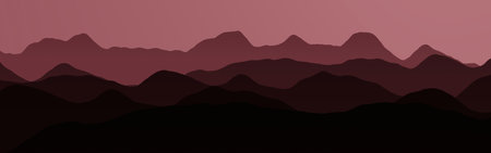 creative red hills ridges at night digitally drawn background texture illustrationの写真素材