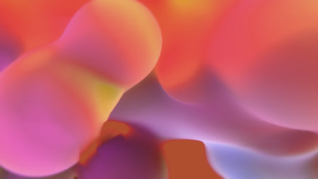 orange and pink slime wax bubbles from alien planet - abstract 3D illustration