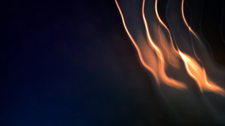 blue and orange glowing shifted soft figures - abstract 3D illustrationの写真素材