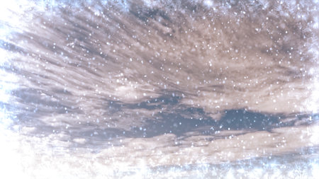 cute snow weather on clouds on sky bg - photo of natureの写真素材