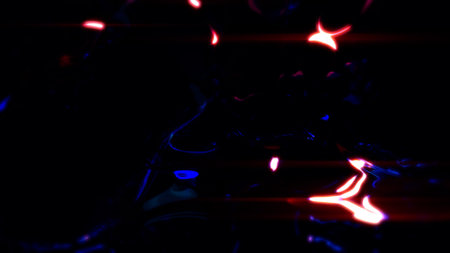 red glowing transparent diamond spheres on black background - abstract 3D illustration