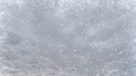 beautiful snow weather on clouds on sky background - photo of natureの写真素材