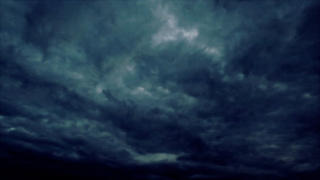 nice cloudscape of sky with massive rain or snow clouds bg - photo of nature