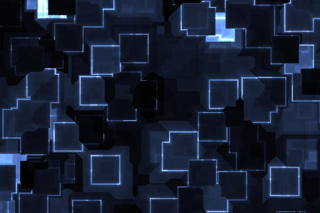 design amazing red hi-tech electronic lights digitally drawn backdrop illustrationの写真素材