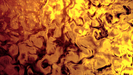 burning red and orange ingrained contour forms - abstract 3D rendering