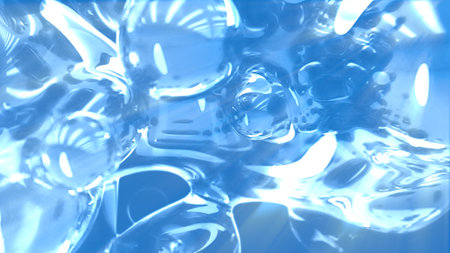 light blue slight bland bubbles backdrop - abstract 3D renderingの写真素材