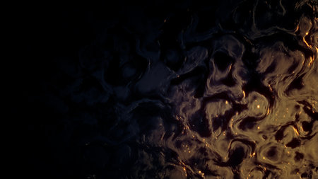glowing ancient gold or brown ingrained contour forms - abstract 3D illustrationの写真素材