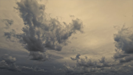 nice cloudscape of sky with heavy rain or snow clouds background - photo of natureの写真素材
