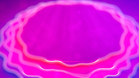 pink neon displaced soft shapes podium or podium - abstract 3D renderingの写真素材