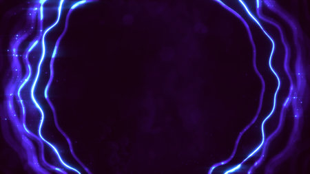 bright glowing blue fervent soft objects on black background - abstract 3D illustrationの写真素材