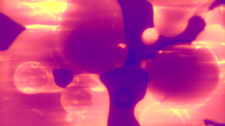 pink and orange lighting disco dance smooth amorphic liquid - abstract 3D renderingの写真素材