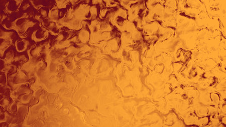 glowing gold orange strange curves texture bg - abstract 3D illustrationの写真素材