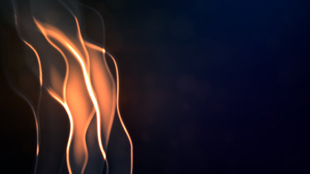 blue and orange shiny displaced delicate lines - abstract 3D renderingの写真素材