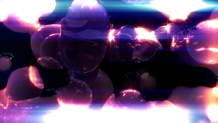fashion purple diaphanous crystalline balls with intense shine - abstract 3D illustrationの写真素材