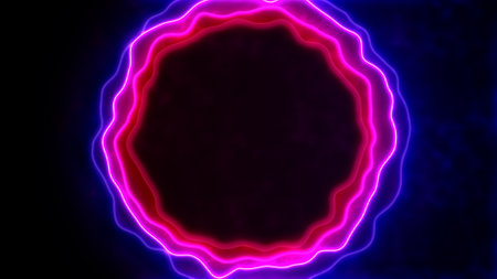 purple neon agleam volumetric lines abstract bg - abstract 3D illustrationの写真素材