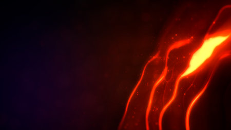 pretty scarlet shimmering volumetric figures background - abstract 3D illustrationの写真素材