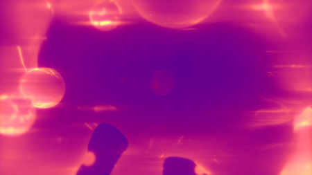 pink and orange glowing disco dance slime morphed shapes - abstract 3D renderingの写真素材