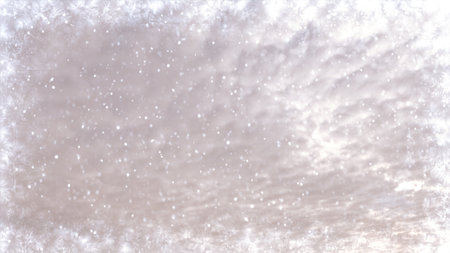 pretty fall of snow on clouds on sky background - photo of natureの写真素材
