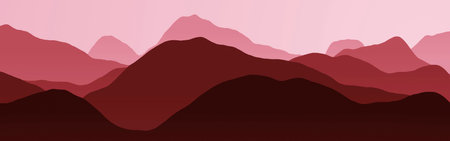 artistic mountains slopes mountainscape - wide CG backdrop illustrationの写真素材