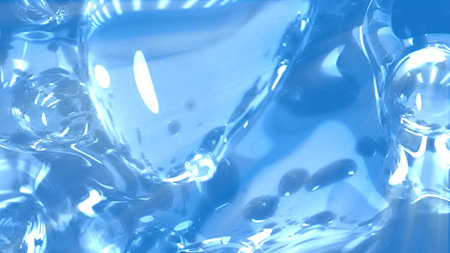 light blue dense benign liquid background - abstract 3D illustrationの写真素材