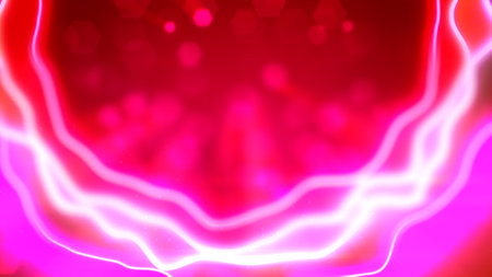 nice pink and red flickering volumetric objects bg - abstract 3D illustrationの写真素材