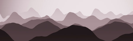 amazing hills slopes wild landscape - panoramic image digital art texture background illustrationの写真素材