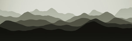 creative hills nature mountainscape - panoramic picture cg texture illustrationの写真素材