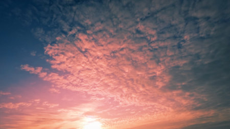 beautiful sunrise golden clouds on the sky backdrop - photo of natureの写真素材