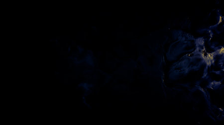 dark blue - yellow ingrained lines relievo - abstract 3D renderingの写真素材