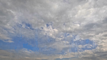 rain on sky with clouds - nice weather backdrop - photo of natureの写真素材