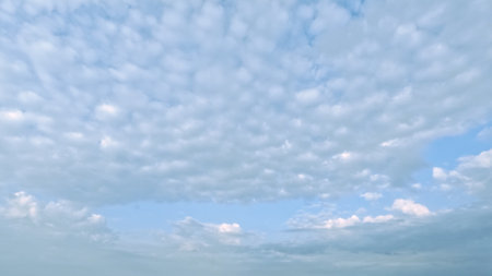 beautiful large clouds in the blue sky backdrop - photo of natureの写真素材