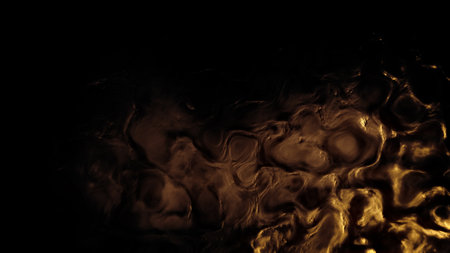 glowing ancient gold or brown biological contour material - abstract 3D illustrationの写真素材