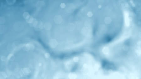 light blue silver agleam delicate forms with bokeh background - abstract 3D illustrationの写真素材