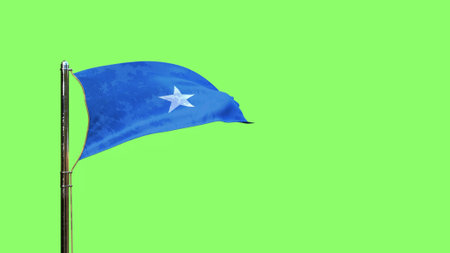 waving flag of Somalia for memorial day on green screen, isolated - object 3D renderingの写真素材