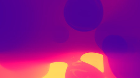 rose and orange glowing disco dance slight morphed bubbles - abstract 3D illustrationの写真素材