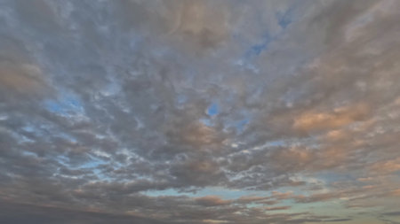 beautiful sunset goldish clouds on the sky backdrop - photo of natureの写真素材
