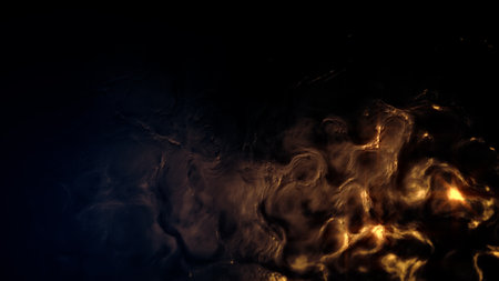 shining ancient gold or brown ingrained curves relief - abstract 3D illustrationの写真素材