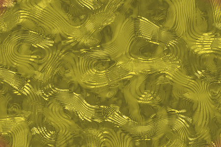 creative yellow round reflecting steel pulsation computer art texture background illustrationの写真素材