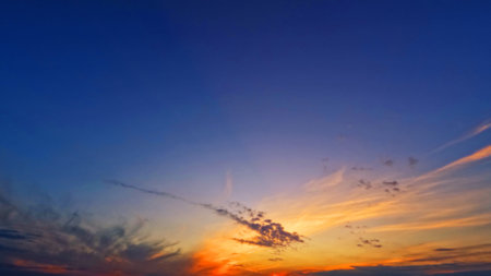 beautiful sunrise golden clouds on the sky bg - photo of natureの写真素材
