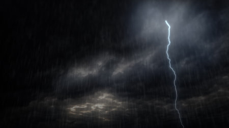 zipper on the stormy sky - beautiful weather backdrop - photo of natureの写真素材