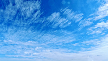 nice large bright clouds in the blue sky bg - photo of natureの写真素材