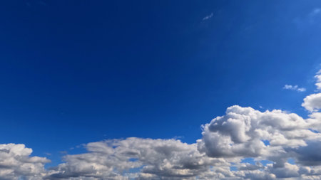 nice big white clouds in the blue sky background - photo of natureの写真素材