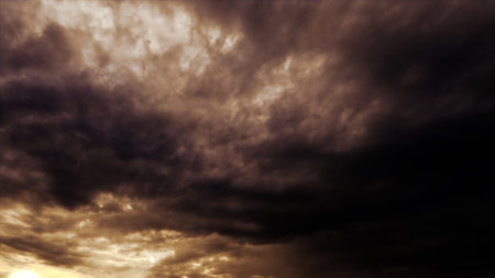 nice sunrise gold clouds on the sky backdrop - photo of nature