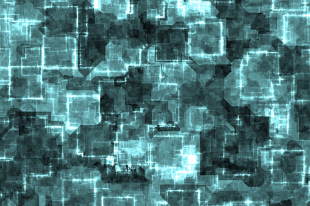 creative beautiful light blue technological optic wire shining digital art background illustrationの写真素材