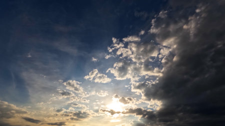 beautiful sunset goldish clouds on the sky bg - photo of natureの写真素材