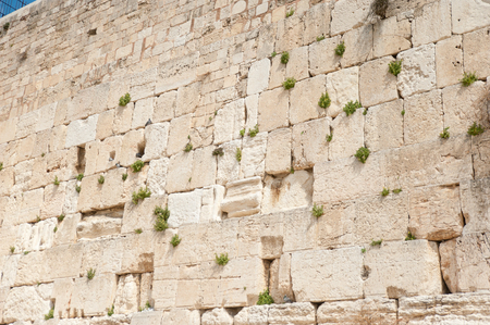 western wall anchient city castle of Jerusalem no peopleの写真素材