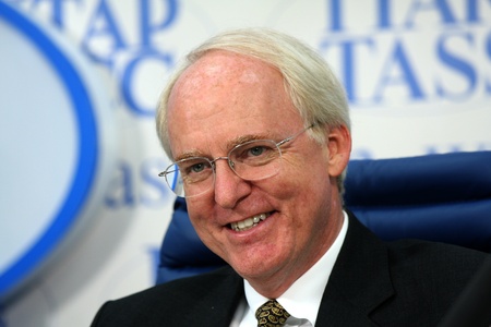 Rossiya.Moskva.27 June 2011g.ITAR-TASS reported. Press conference devoted to the `American 'seasons in Russia. In the photo: U.S. Ambassador to Russia John Byerlyのeditorial素材