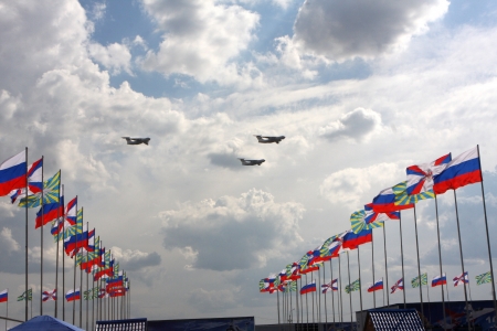 10 August 2012. Russia. Zhukovsky. Festival dedicated to the 100th anniversary of the Air Forces of Russiaのeditorial素材